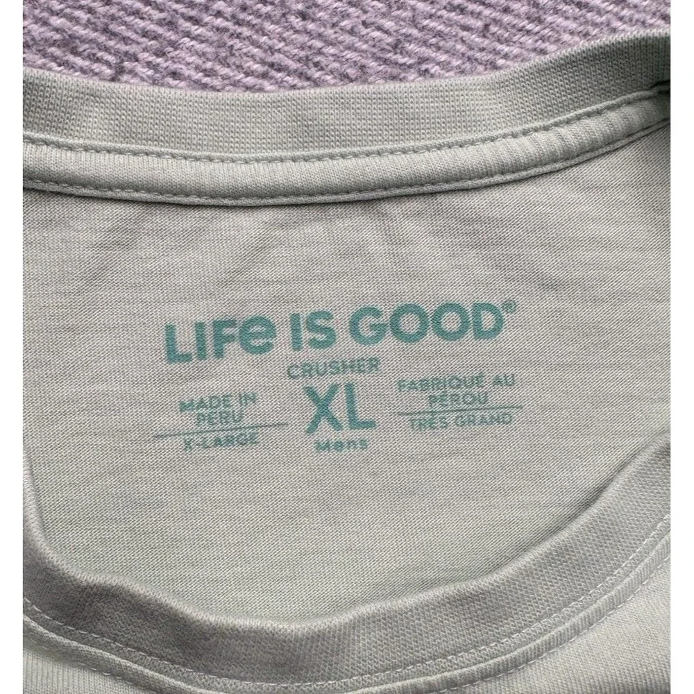 Life is Good Men’s XL Light Green BBQ Graphic Shirt 